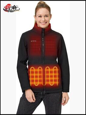 5 Heat Zones Softshell Heated Jacket with Battery, Fleece Lined